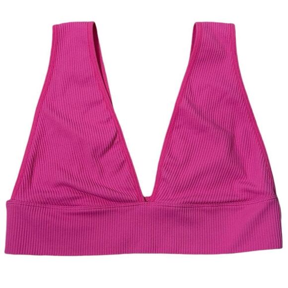 Garage Pink Serena Seamless Deep V Plunge Cropped Bra Tank - Picture 4 of 7